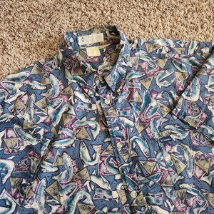 Vintage Columbia Sportswear Fish Collar Shirt XL Fishing Hunting Outdoors